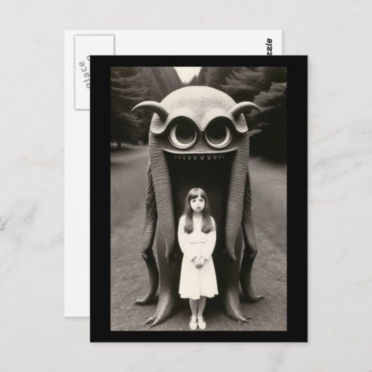 Bizarre spookachtige Halloween Briefkaart (Voorkant / Achterkant)