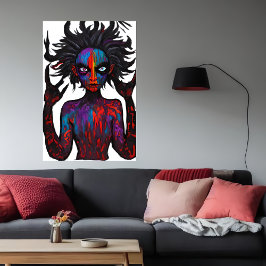 Bizarre spooky monster portret | AI Art. Poster