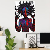 Bizarre spooky monster portret | AI Art. Poster (Thuiskantoor)