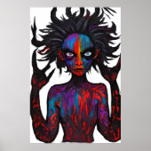 Bizarre spooky monster portret | AI Art. Poster (Voorkant)