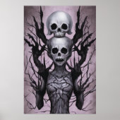 Bizarre spooky skeleton portret | AI Art. Poster (Voorkant)