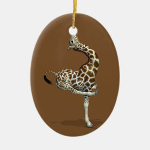 Bizarre Sportieve Giraffe Keramisch Ornament
