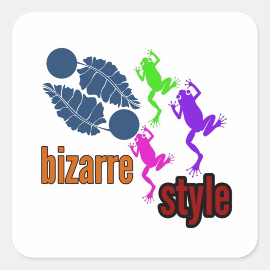 bizarre stijl vierkante sticker (Voorkant)