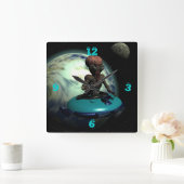 Bizarre Wielen Outa Deze Wereld Vierkante Klok (Huis)