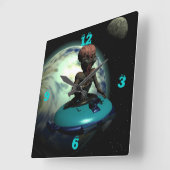 Bizarre Wielen Outa Deze Wereld Vierkante Klok (Hoek)