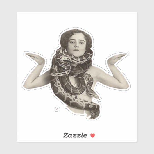 Bizarre  Woman en Snake Sticker (Vel)