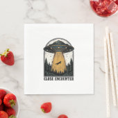Bizarre Woud Ontvoering Vintage UFO Gravure Servet (Insitu)