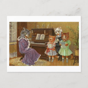 Bizarre zingende katten  Briefkaart