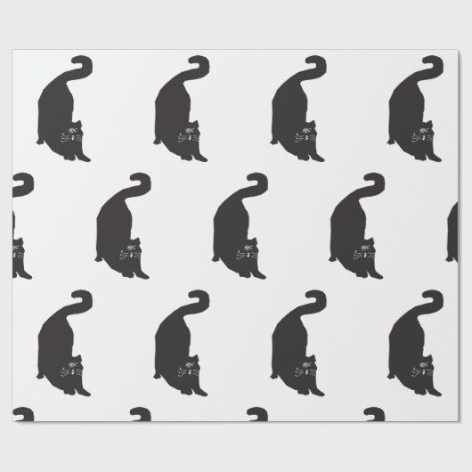 Bizarre zwarte kat cadeaupapier (Vlak)