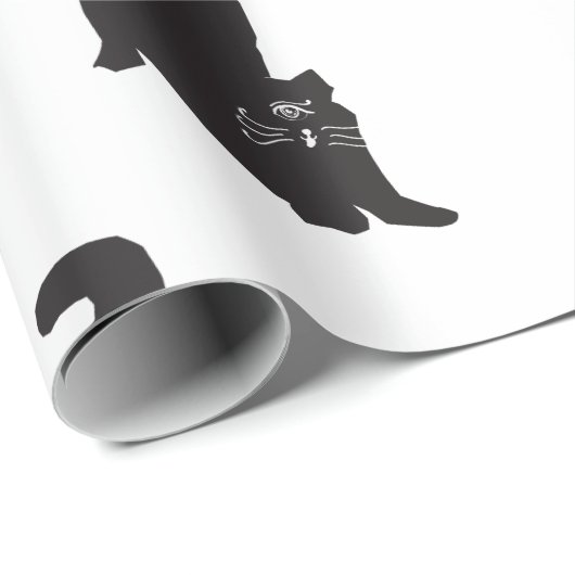 Bizarre zwarte kat cadeaupapier (Rol Hoek)