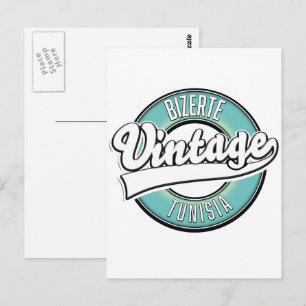 Bizerte Tunesië vintage stijl logo Briefkaart