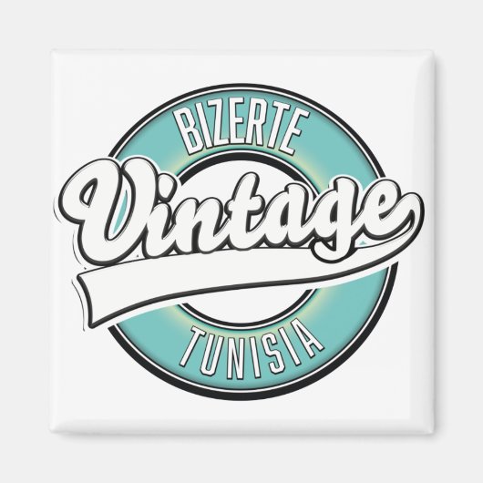 Bizerte Tunesië vintage stijl logo Magneet (Voorkant)