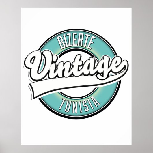 Bizerte Tunesië vintage stijl logo Poster (Voorkant)
