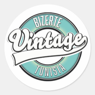 Bizerte Tunesië vintage stijl logo Ronde Sticker