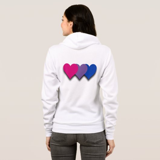 Bizexualiteit prideharten hoodie (Achterkant volledig)