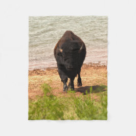 Bizon bij het Water Fleece Deken