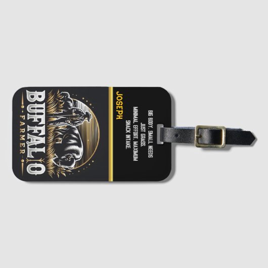 Bizon bij zonsondergang bagagelabel (Voorkant (horizontaal))