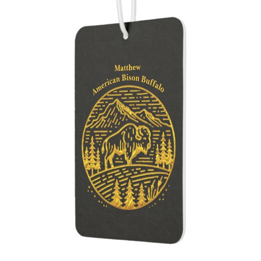 Bizon bij zonsondergang in berglandschap luchtverfrisser (Links)