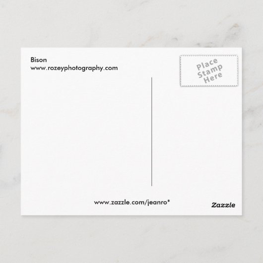 bizon briefkaart (Achterkant)