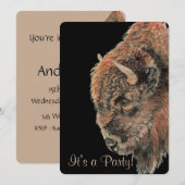 Bizon Buffalo Natuur Natuur Kunst Verjaardag Kaart (Voorkant / Achterkant)