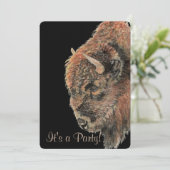 Bizon Buffalo Natuur Natuur Kunst Verjaardag Kaart (Staand voorkant)