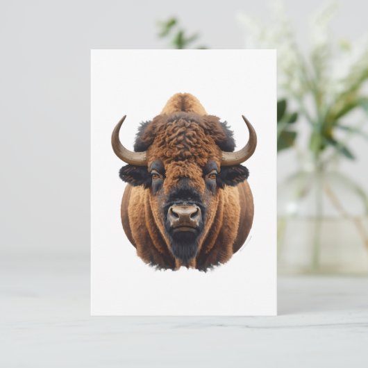Bizon / Buffel Bedankkaart (Staand voorkant)