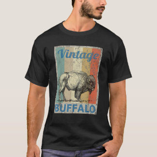 bizon buffel dier retro stijl grunge te t-shirt
