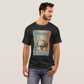  bizon buffel dier retro stijl grunge te t-shirt (Voorkant volledig)