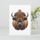 Bizon / Buffel Feestdagenkaart (Staand voorkant)