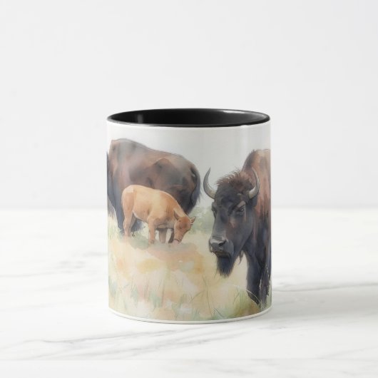 Bizon Buffel Kunst Wild Dier Natuur Mok Beker (Midden)
