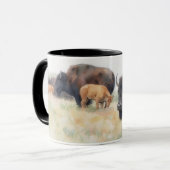 Bizon Buffel Kunst Wild Dier Natuur Mok Beker (Voorkant links)