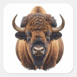 Bizon / Buffel Vierkante Sticker
