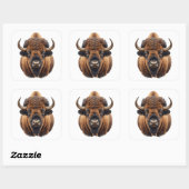 Bizon / Buffel Vierkante Sticker (Vel)