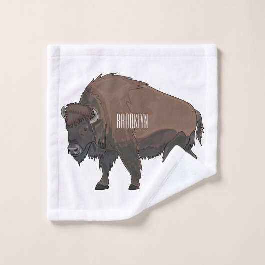 Bizon cartoon illustratie bad handdoek (Wasdoekje)