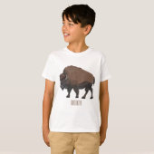 Bizon cartoon illustratie t-shirt (Voorkant volledig)
