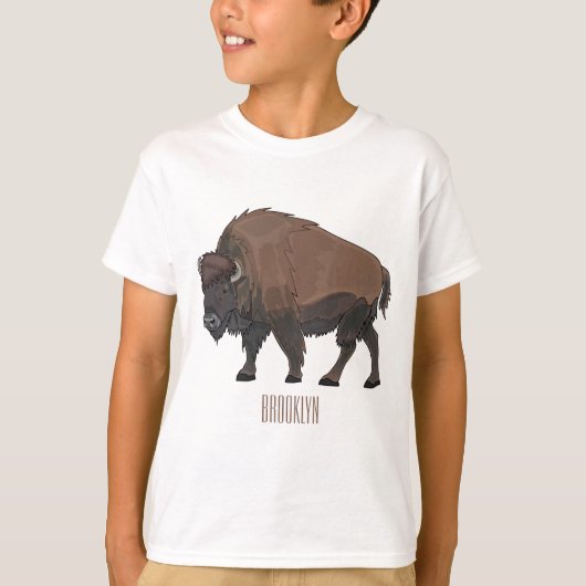 Bizon cartoon illustratie t-shirt (Voorkant)