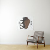 Bizon cartoon illustratie wandkleed (In Situ (horizontaal))