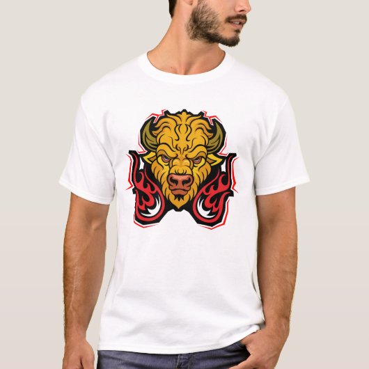 Bizon die door Vuur Loopt T-shirt (Voorkant)