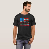 Bizon Dier Amerikaanse Vlag Onafhankelijkheidsdag T-shirt (Voorkant volledig)