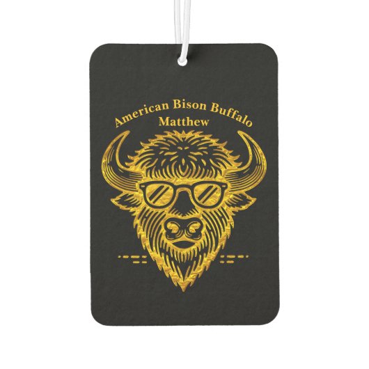 Bizon draagt een zonnebril met een coole uitdrukki luchtverfrisser (Achterkant)
