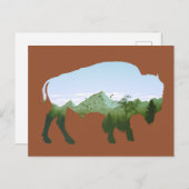 Bizon dubbele blootstelling briefkaart (Voorkant / Achterkant)