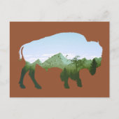 Bizon dubbele blootstelling briefkaart (Voorkant)