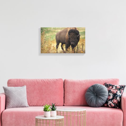 Bizon foto canvas afdruk (Insitu (Woonkamer))