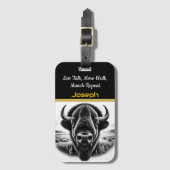 Bizon grazen op open prairie bagagelabel (Voorkant (verticaal))