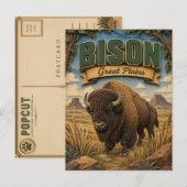 Bizon Great Plains POPCUT Briefkaart (Voorkant / Achterkant)