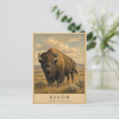 Bizon Great Plains VINTAGE Briefkaart (Staand voorkant)