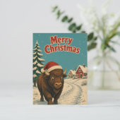 Bizon IJzig Pad Dier Kerstmis Briefkaart (Staand voorkant)