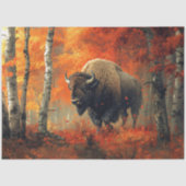 Bizon in de herfst Bossen Kunstwerk Decoupage Tissuepapier (Voorkant)