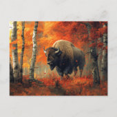 Bizon in de herfstkunst van Bossen Briefkaart (Voorkant)