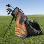 Bizon in de herfstkunst van Bossen Golfhanddoek (Groen)